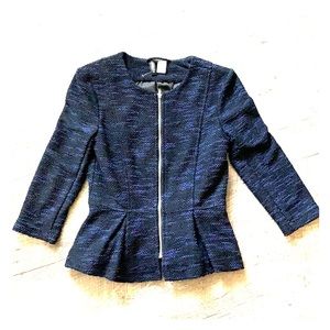 H&M peplum tweed blazer